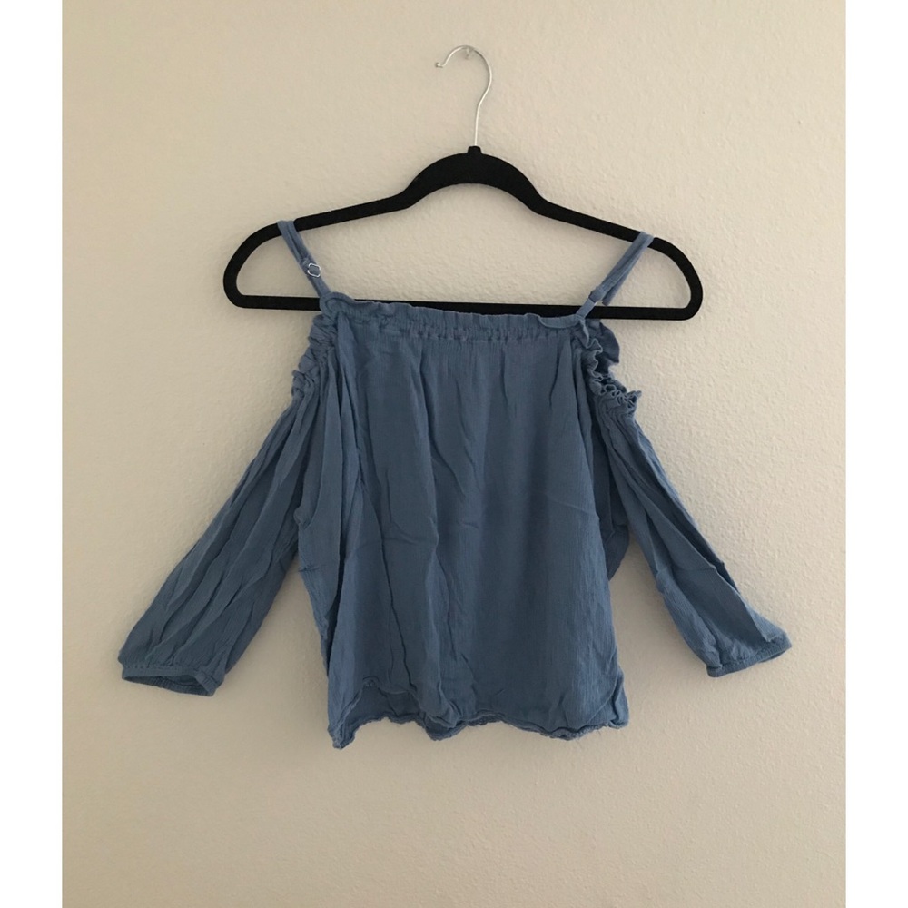 Blue off the shoulder top